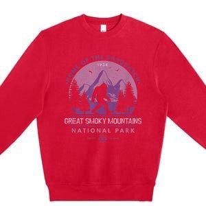 Bigfoot Sasquatch Great Smoky Mountains National Park Premium Crewneck Sweatshirt