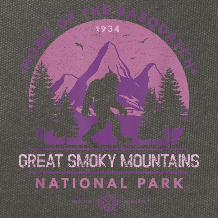 Bigfoot Sasquatch Great Smoky Mountains National Park Cotton Canvas Backpack