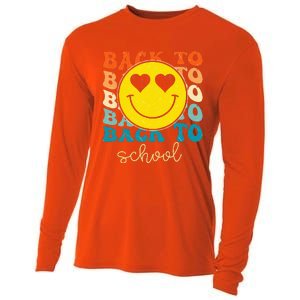 Boho Style Groovy Smile Back To School Cooling Performance Long Sleeve Crew