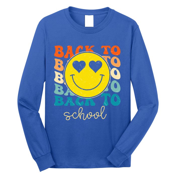 Boho Style Groovy Smile Back To School Long Sleeve Shirt