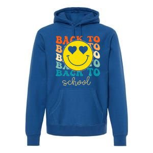 Boho Style Groovy Smile Back To School Premium Hoodie