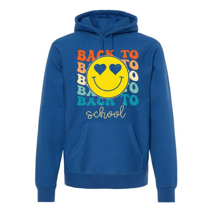 Boho Style Groovy Smile Back To School Premium Hoodie