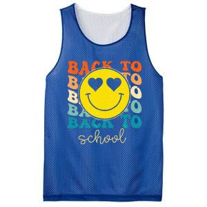 Boho Style Groovy Smile Back To School Mesh Reversible Basketball Jersey Tank