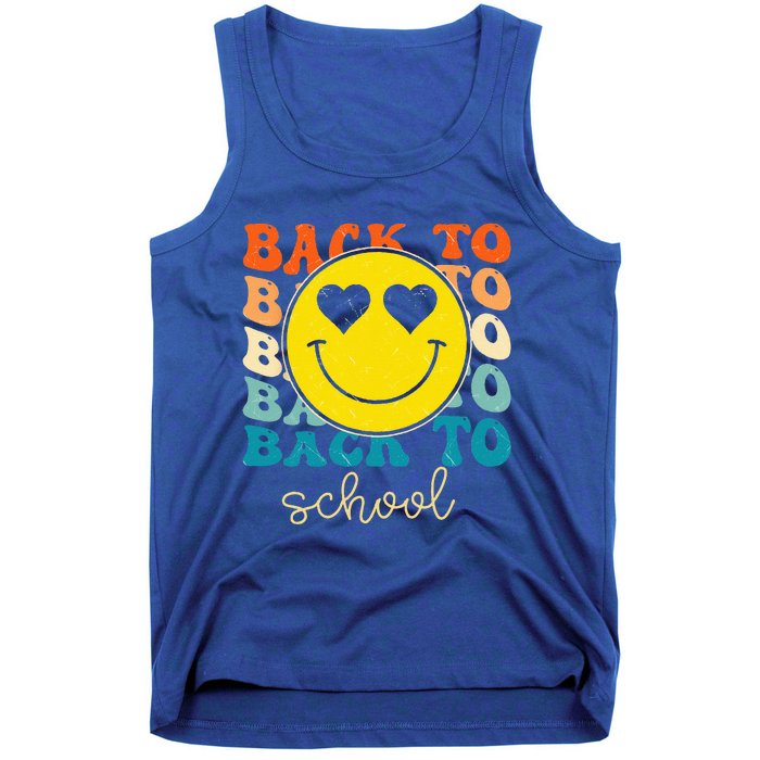 Boho Style Groovy Smile Back To School Tank Top