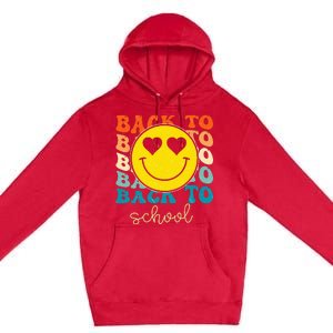 Boho Style Groovy Smile Back To School Premium Pullover Hoodie