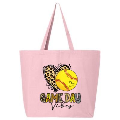 Bleached Softball Game Day Vibes Leopard Heart Headband Mom 25L Jumbo Tote