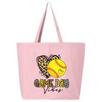 Bleached Softball Game Day Vibes Leopard Heart Headband Mom 25L Jumbo Tote