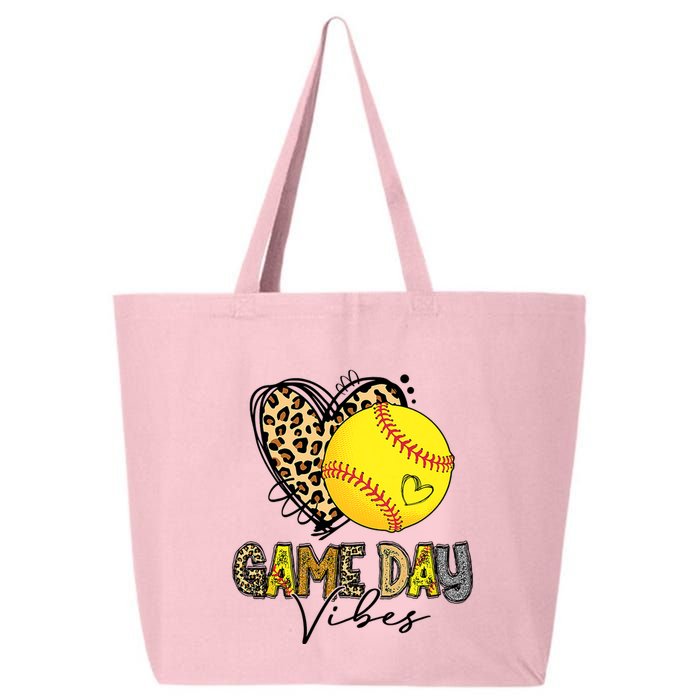 Bleached Softball Game Day Vibes Leopard Heart Headband Mom 25L Jumbo Tote
