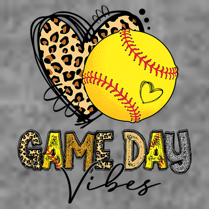Bleached Softball Game Day Vibes Leopard Heart Headband Mom 7-Panel Snapback Hat