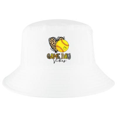 Bleached Softball Game Day Vibes Leopard Heart Headband Mom Cool Comfort Performance Bucket Hat
