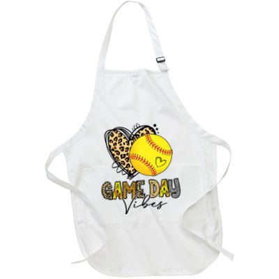 Bleached Softball Game Day Vibes Leopard Heart Headband Mom Apron