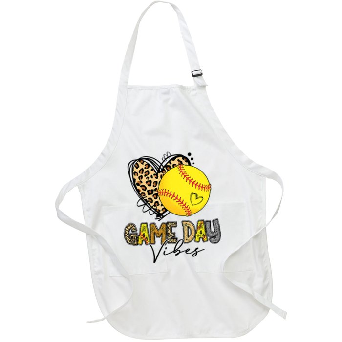 Bleached Softball Game Day Vibes Leopard Heart Headband Mom Apron