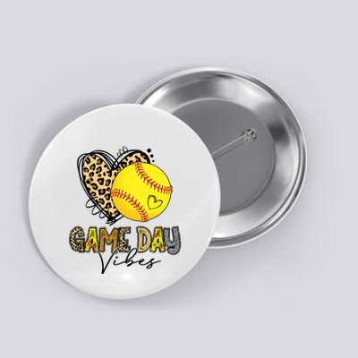 Bleached Softball Game Day Vibes Leopard Heart Headband Mom Button