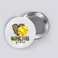 Bleached Softball Game Day Vibes Leopard Heart Headband Mom Button