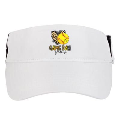 Bleached Softball Game Day Vibes Leopard Heart Headband Mom Adult Drive Performance Visor