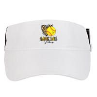 Bleached Softball Game Day Vibes Leopard Heart Headband Mom Adult Drive Performance Visor