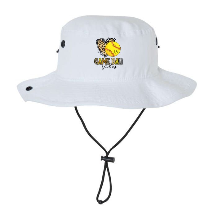 Bleached Softball Game Day Vibes Leopard Heart Headband Mom Bucket Hat