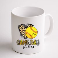 Bleached Softball Game Day Vibes Leopard Heart Headband Mom Mug
