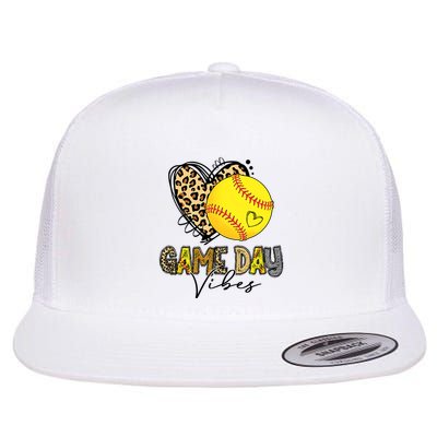Bleached Softball Game Day Vibes Leopard Heart Headband Mom Flatbill Hat