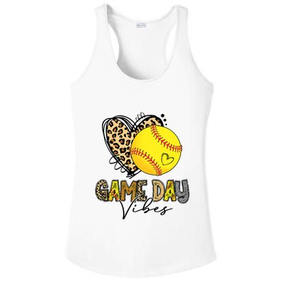 Bleached Softball Game Day Vibes Leopard Heart Headband Mom Ladies PosiCharge Competitor Racerback Tank