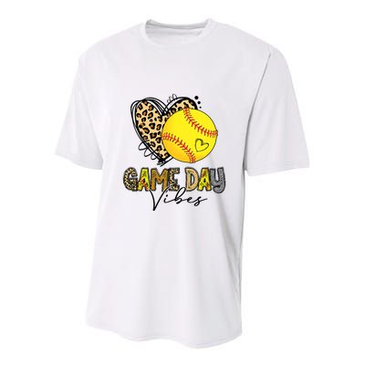Bleached Softball Game Day Vibes Leopard Heart Headband Mom Youth Performance Sprint T-Shirt