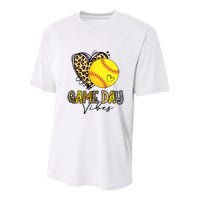 Bleached Softball Game Day Vibes Leopard Heart Headband Mom Youth Performance Sprint T-Shirt
