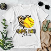 Bleached Softball Game Day Vibes Leopard Heart Headband Mom Premium T-Shirt