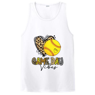 Bleached Softball Game Day Vibes Leopard Heart Headband Mom PosiCharge Competitor Tank