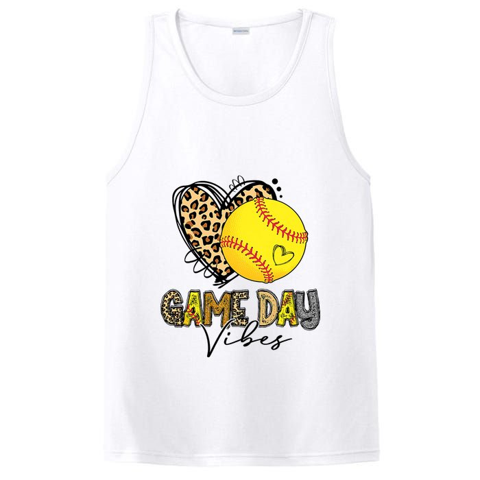 Bleached Softball Game Day Vibes Leopard Heart Headband Mom PosiCharge Competitor Tank
