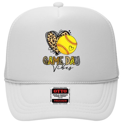 Bleached Softball Game Day Vibes Leopard Heart Headband Mom Trucker Hat