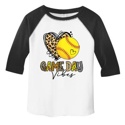 Bleached Softball Game Day Vibes Leopard Heart Headband Mom Toddler Fine Jersey T-Shirt