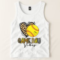 Bleached Softball Game Day Vibes Leopard Heart Headband Mom Tank Top