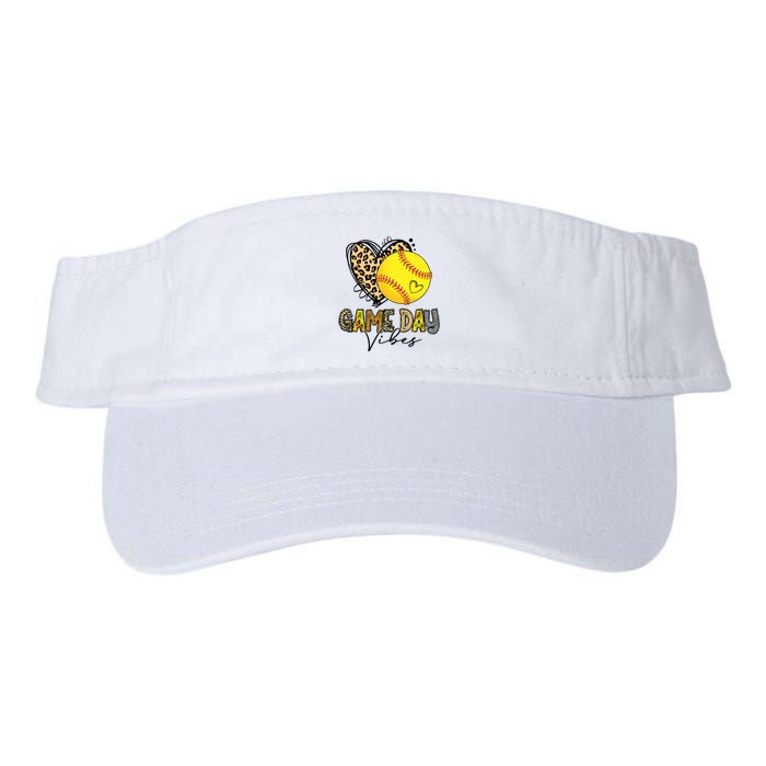 Bleached Softball Game Day Vibes Leopard Heart Headband Mom Visor