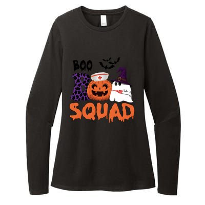 Boo Squad Halloween Nurse Pumpkin Jack O Lantern Womens CVC Long Sleeve Shirt