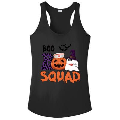 Boo Squad Halloween Nurse Pumpkin Jack O Lantern Ladies PosiCharge Competitor Racerback Tank