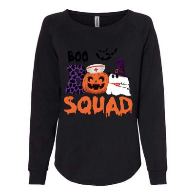 Boo Squad Halloween Nurse Pumpkin Jack O Lantern Womens California Wash Sweatshirt