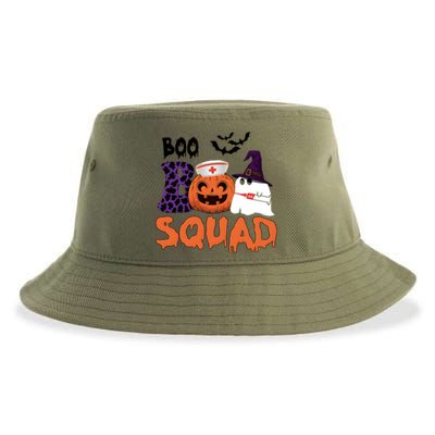 Boo Squad Halloween Nurse Pumpkin Jack O Lantern Sustainable Bucket Hat