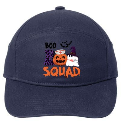 Boo Squad Halloween Nurse Pumpkin Jack O Lantern 7-Panel Snapback Hat