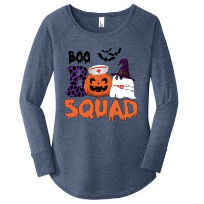 Boo Squad Halloween Nurse Pumpkin Jack O Lantern Women's Perfect Tri Tunic Long Sleeve Shirt