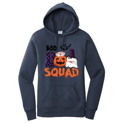 Boo Squad Halloween Nurse Pumpkin Jack O Lantern Women's Pullover Hoodie