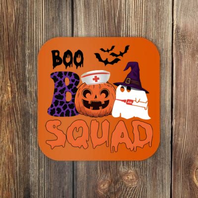 Boo Squad Halloween Nurse Pumpkin Jack O Lantern Coaster