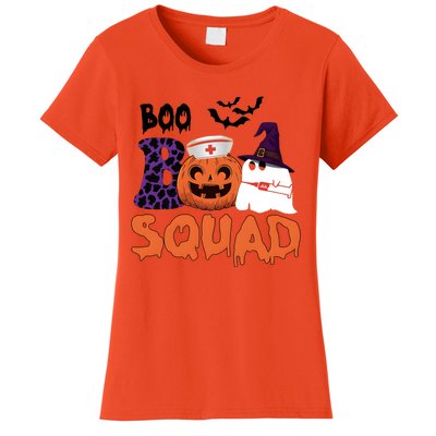 Boo Squad Halloween Nurse Pumpkin Jack O Lantern Women's T-Shirt