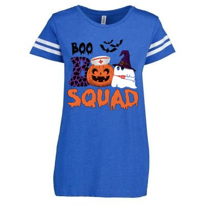 Boo Squad Halloween Nurse Pumpkin Jack O Lantern Enza Ladies Jersey Football T-Shirt