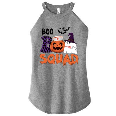 Boo Squad Halloween Nurse Pumpkin Jack O Lantern Women's Perfect Tri Rocker Tank