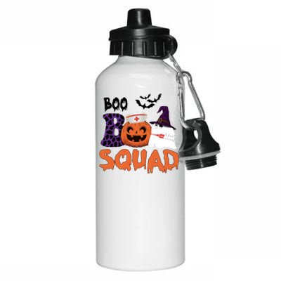 Boo Squad Halloween Nurse Pumpkin Jack O Lantern Aluminum Water Bottle 