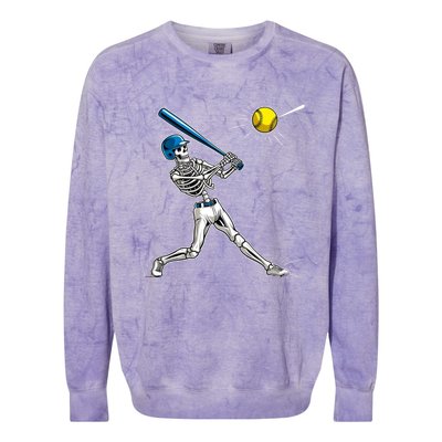 Baseball Skeleton Halloween Spooky Baseball Halloween Design Colorblast Crewneck Sweatshirt