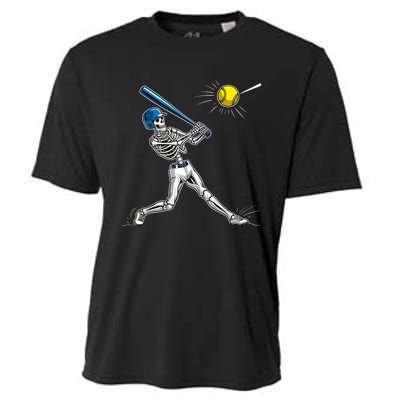 Baseball Skeleton Halloween Spooky Baseball Halloween Design Cooling Performance Crew T-Shirt