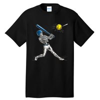 Baseball Skeleton Halloween Spooky Baseball Halloween Design Tall T-Shirt