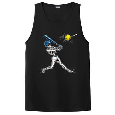 Baseball Skeleton Halloween Spooky Baseball Halloween Design PosiCharge Competitor Tank