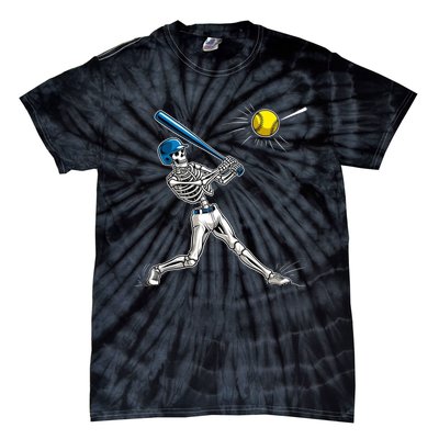 Baseball Skeleton Halloween Spooky Baseball Halloween Design Tie-Dye T-Shirt